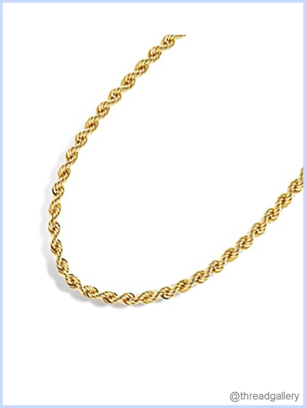 14K Solid Gold Filled Rope Chain Necklace 18 Inch Lobster Clasp